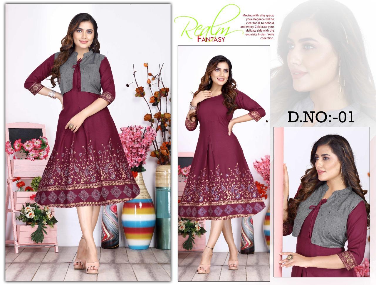 Golden Evika 1 New Latest Fancy Wear Kurti With Jacket Collection